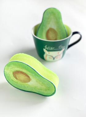 柠檬Avocado牛油果洗碗海绵擦百洁布杯刷厨房创意实用小物萝卜