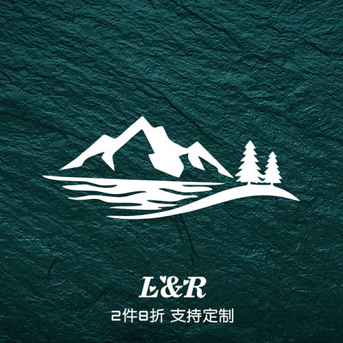 风景生活车贴侧身网红文字