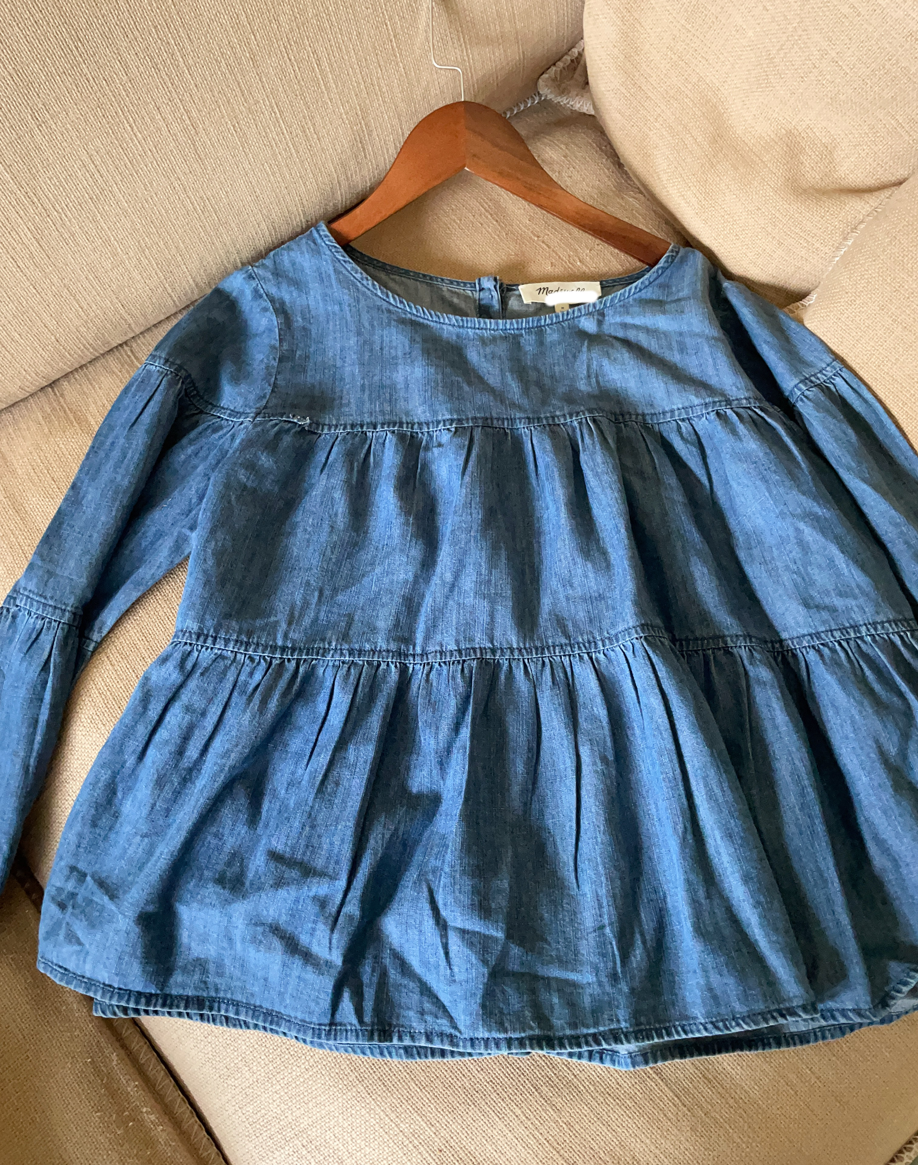 减龄牛仔娃娃衫！美式复古M实穿主义穿搭灯笼袖衬衫上衣女春秋季