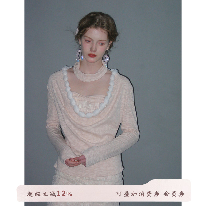 俗集原创 25AW-2 粉色蕾丝/条纹波点抹胸短裙+长袖罩衫修身三件套