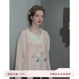 花朵装 俗集原创 假两件针织拼接衬衫 饰假两件撞色上衣 2025AW