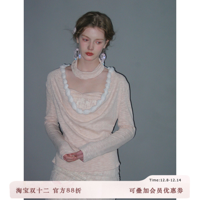 俗集原创 25AW-2 粉色蕾丝/条纹波点抹胸短裙+长袖罩衫修身三件套