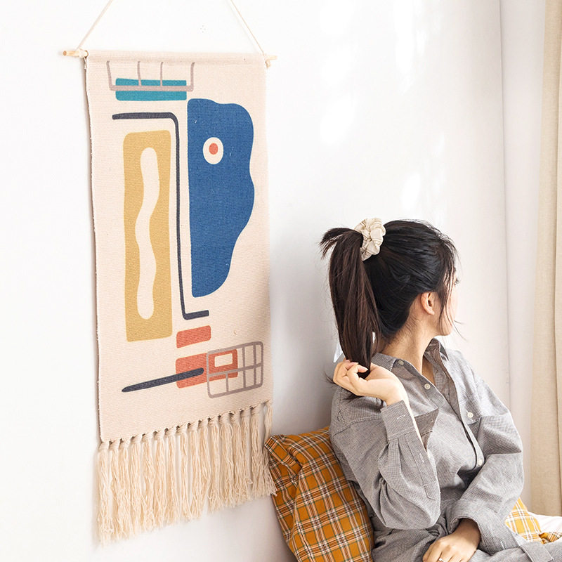 北欧手工编织棉麻流苏小挂毯家用装饰挂布卧室壁毯民宿墙壁挂件,居家布艺,挂毯/壁毯,淘宝优惠券,粉丝福利购,淘宝优惠卷