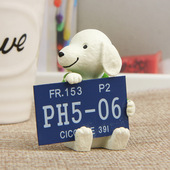 卡通创意立体树脂小狗抱广告牌园艺多肉花插插件居家装 饰