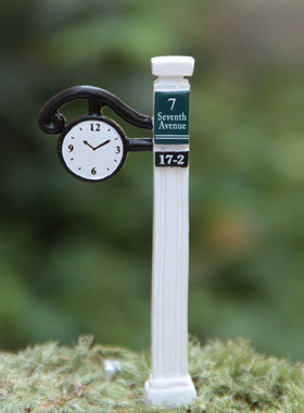 卡通创意立体树脂时钟路标园艺园艺多肉花插插件居家装饰