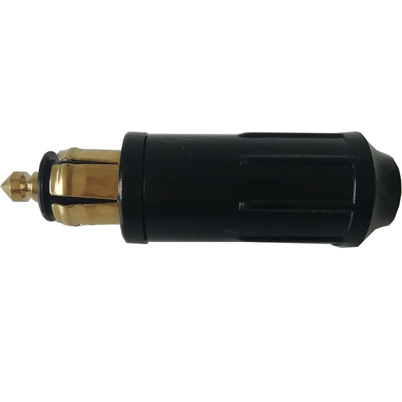 15A德系汽车摩托车点烟器插头免焊接欧式螺丝接线车载取电公头新