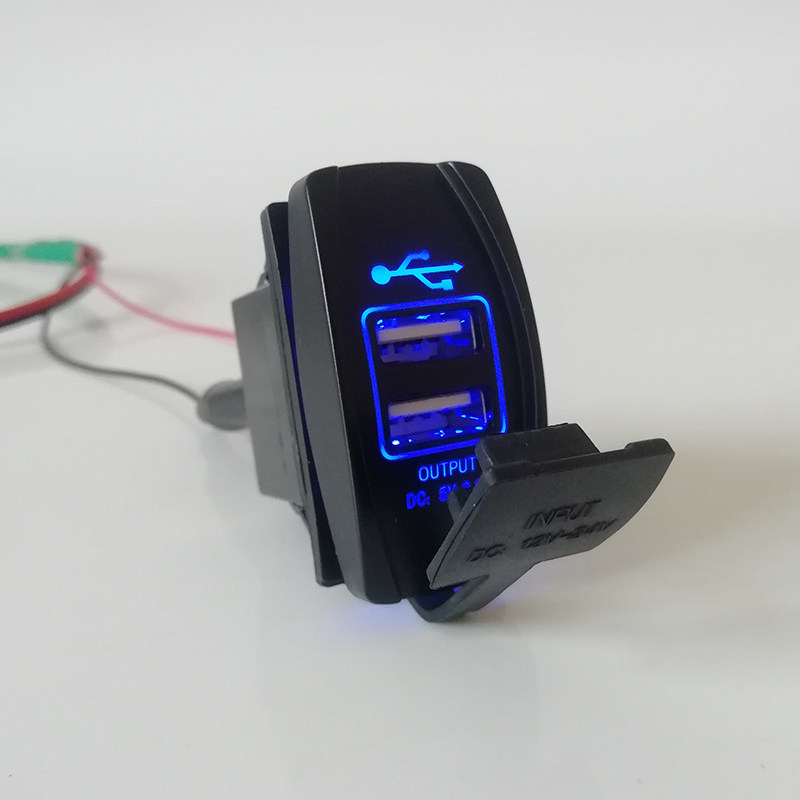 汽车改装开关usb12v车载手机充电