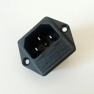 仪器电源插座带保险丝管10A220V机箱机械设备黑色铜脚国标品字新