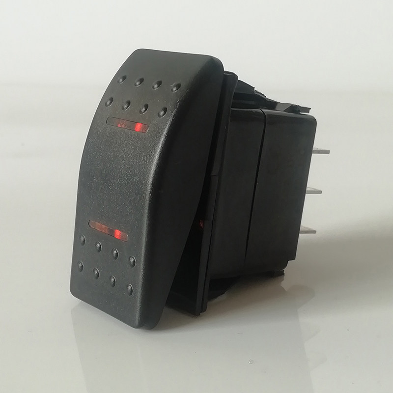汽车改装开关三档自锁双黄灯12v