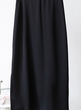 丝滑含天丝~微弹包臀高腰纯色系下开叉百搭气质半身裙女春J03753