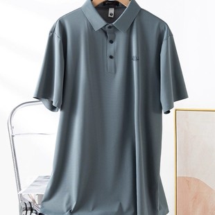休闲POLO衫 丝光棉 宽松简约纯色商务 丝滑透气 男N02323 翻领短袖