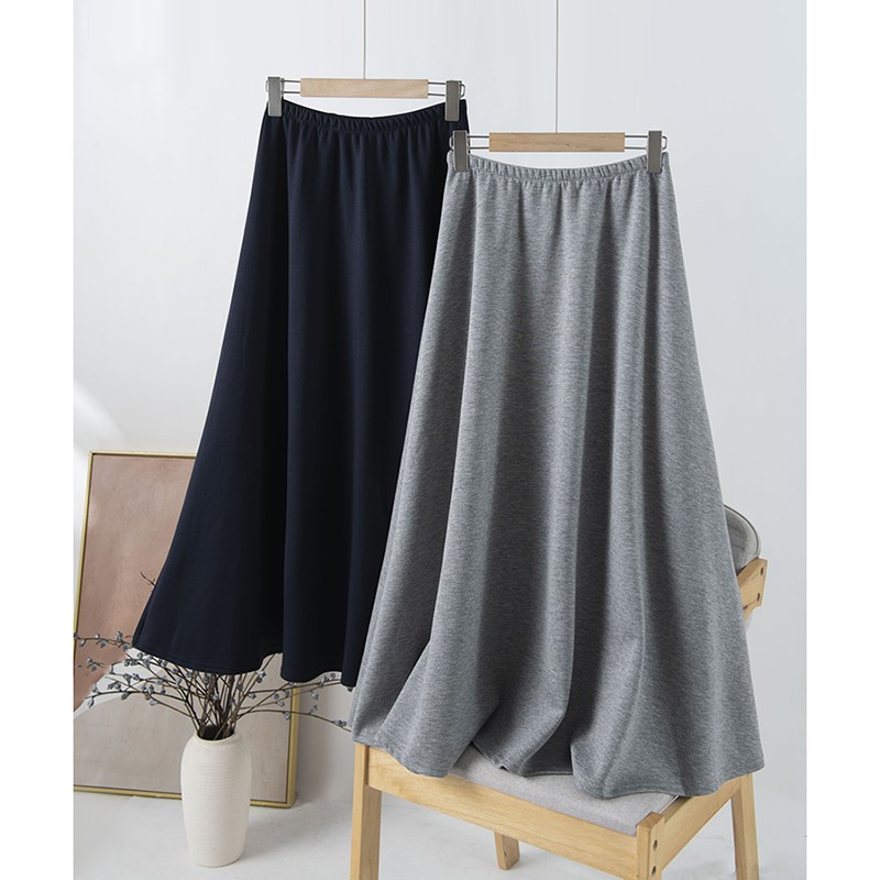 秋季新品~ 简约纯色时尚气质百搭高腰中长款空气棉半身裙子J00523