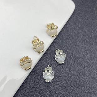 高保色DIY饰品配件眼镜兔吊坠小提溜耳饰美甲手工串珠散珠