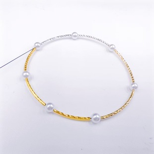 14K18K包金保色银色刻面螺纹弯管手工diy手链项链水晶手串配件