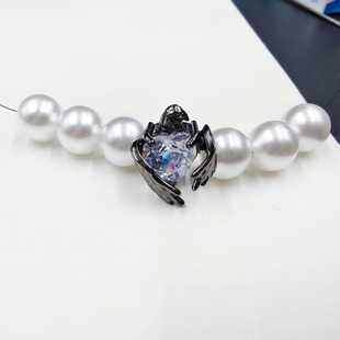 新款黑色乌鸦爱心 个性小众设计暗黑风饰品套装戒指手工配件