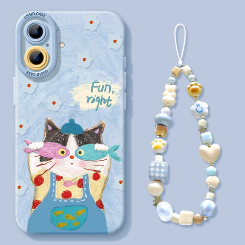 蓝色猫咪适用苹果手机壳保护套