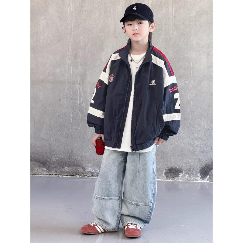 男童运动外套春秋款2026新款韩范儿童春装夹克中大童春季开衫上衣