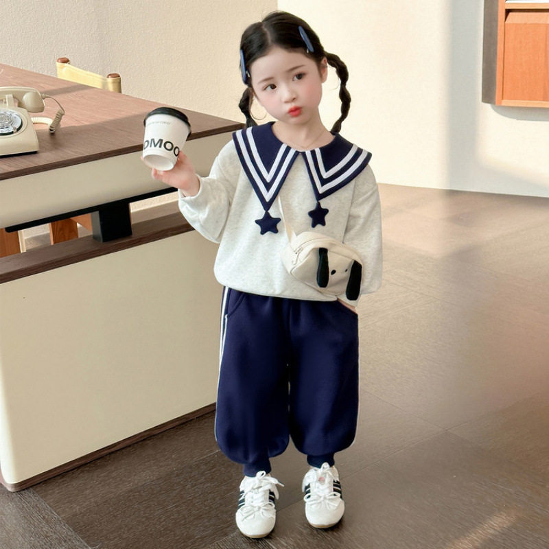 儿童海军领卫衣套装春季2026新款洋时尚洋气春装女宝宝休闲裤童装,童装/婴儿装/亲子装,儿童运动套装,淘宝优惠券,粉丝福利购,淘宝优惠卷