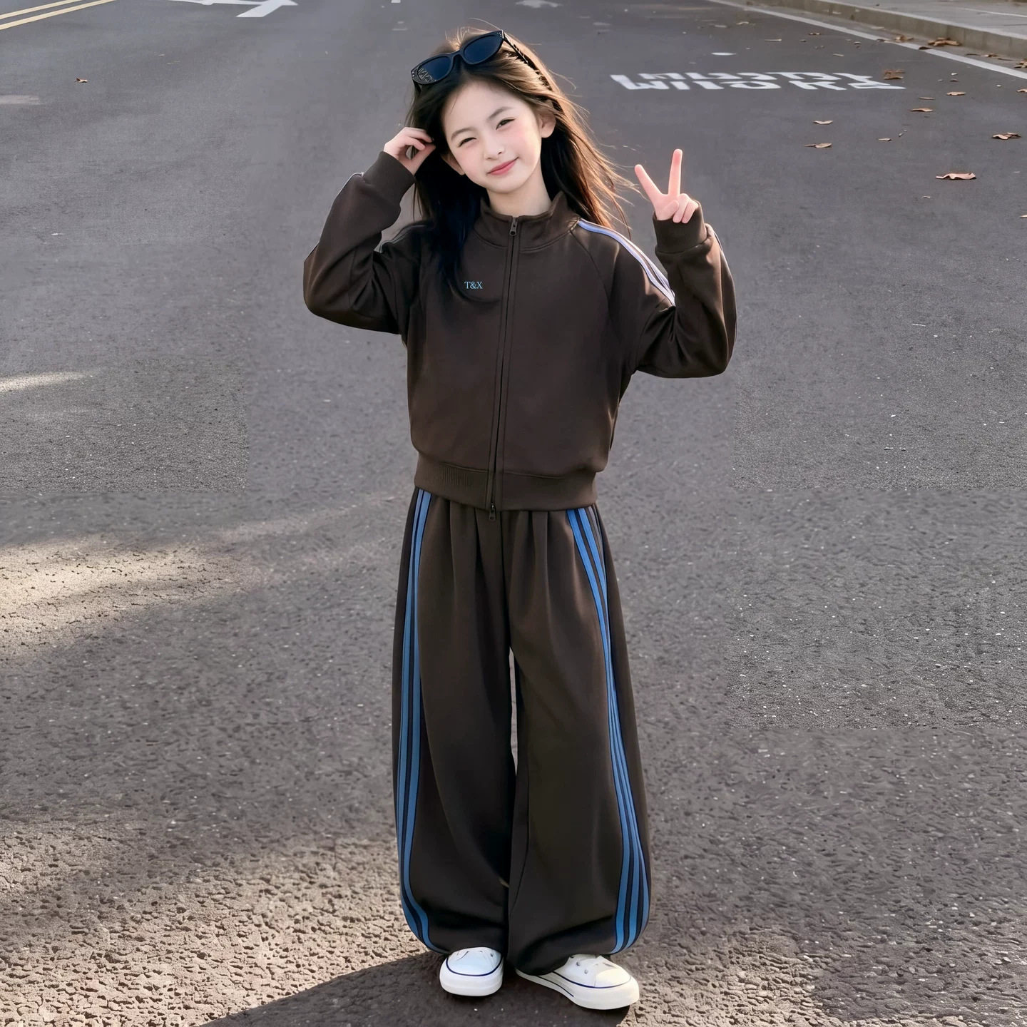 女童加绒套装秋冬装2026新款超好看洋气韩系卫衣儿童秋冬季两件套