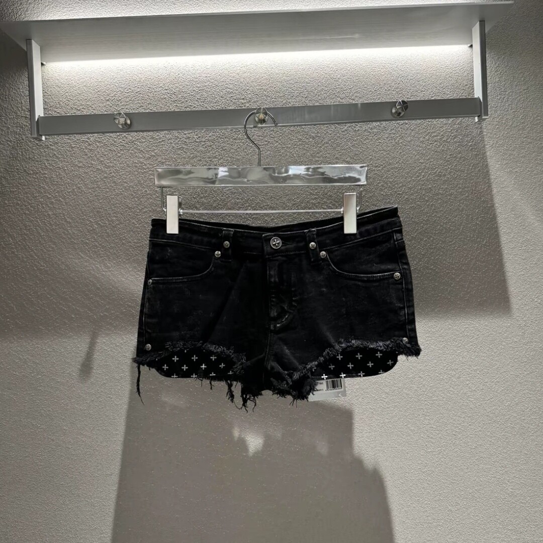 精工野马超低腰复古水洗辣妹牛仔短裤设计百搭热裤新款女夏季百搭