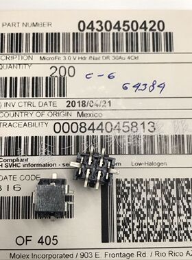 43045-0420 430450420 0430450420 MOLEX原厂进口全新原装现货