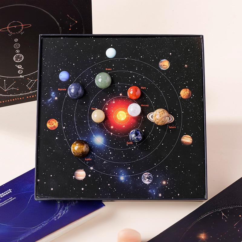 东海天然水晶球八大行星套盒水晶矿标儿童科普教学礼物工艺品摆件