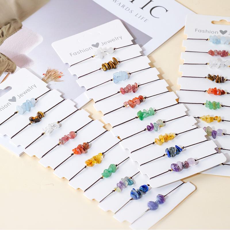 东海天然水晶碎石手链手工编织可调节手串女时尚简约水晶手链饰品