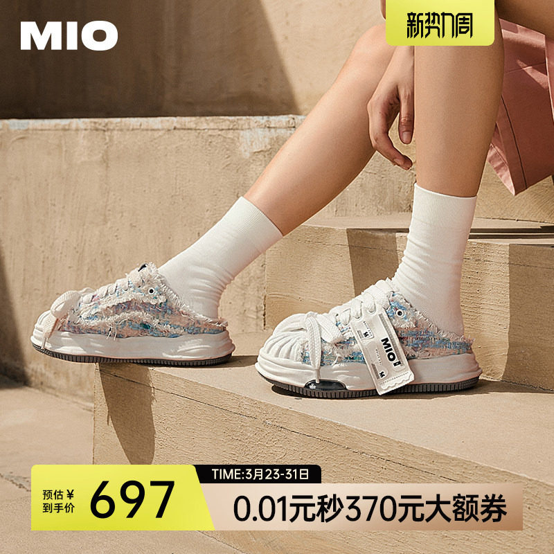 MIO米奥女鞋拖鞋夏季贝壳头运动鞋凉拖厚底情侣鞋男士溶解鞋半拖
