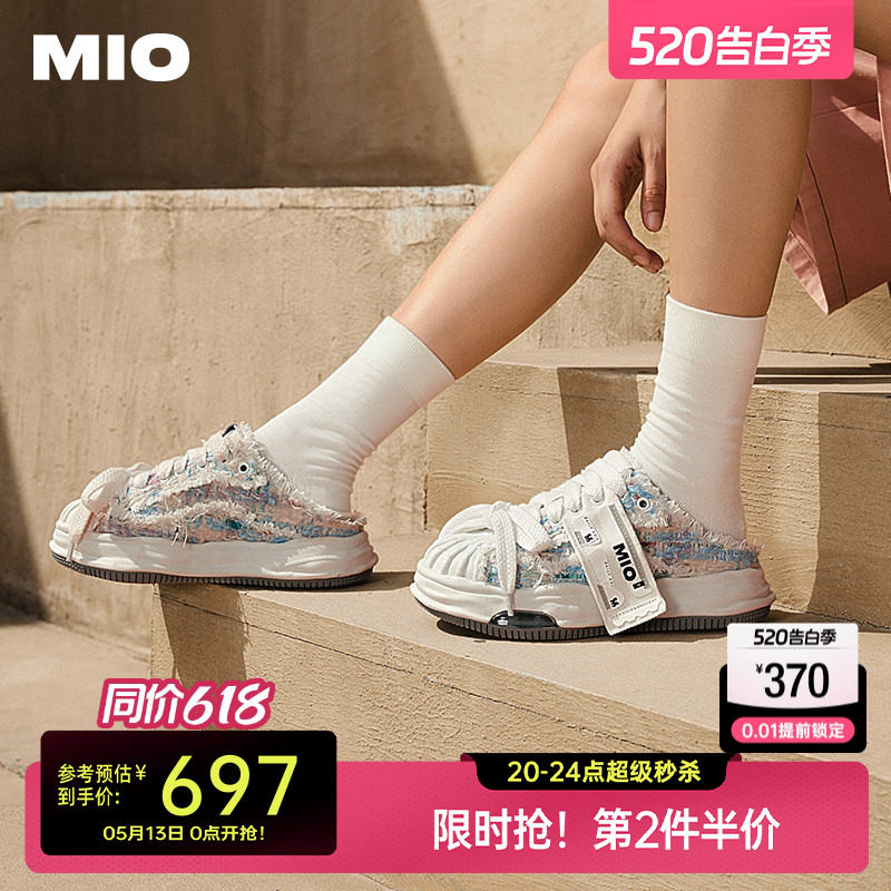 MIO米奥女鞋拖鞋夏季贝壳头运动鞋凉拖厚底情侣鞋男士溶解鞋半拖