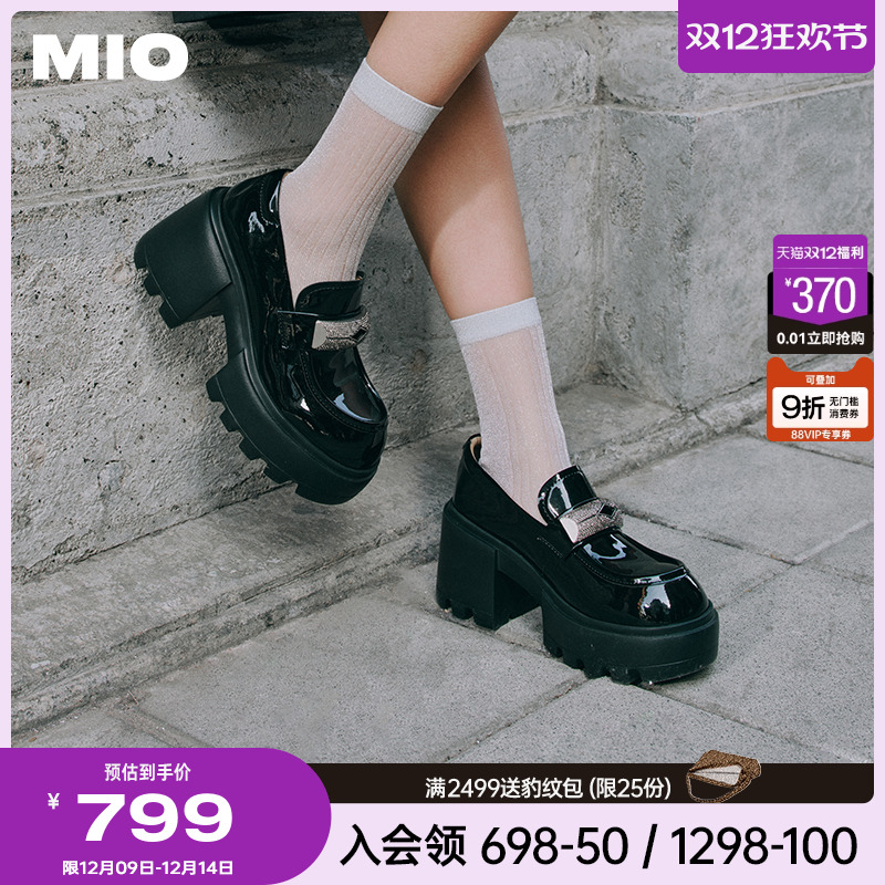 米奥乐福鞋MIO钻饰扣单鞋