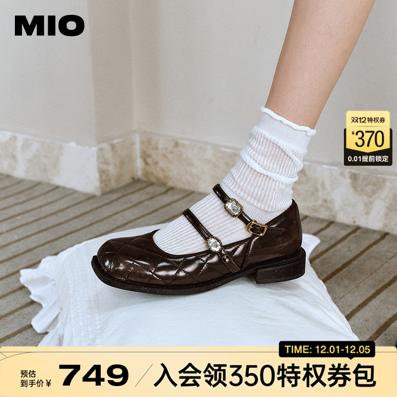 米奥MIO复古时髦玛丽珍闪钻袢带