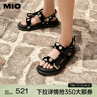 女鞋 MIO凉鞋 轻便复古波点魔术贴休闲舒适沙滩拖鞋 2025夏季 新款