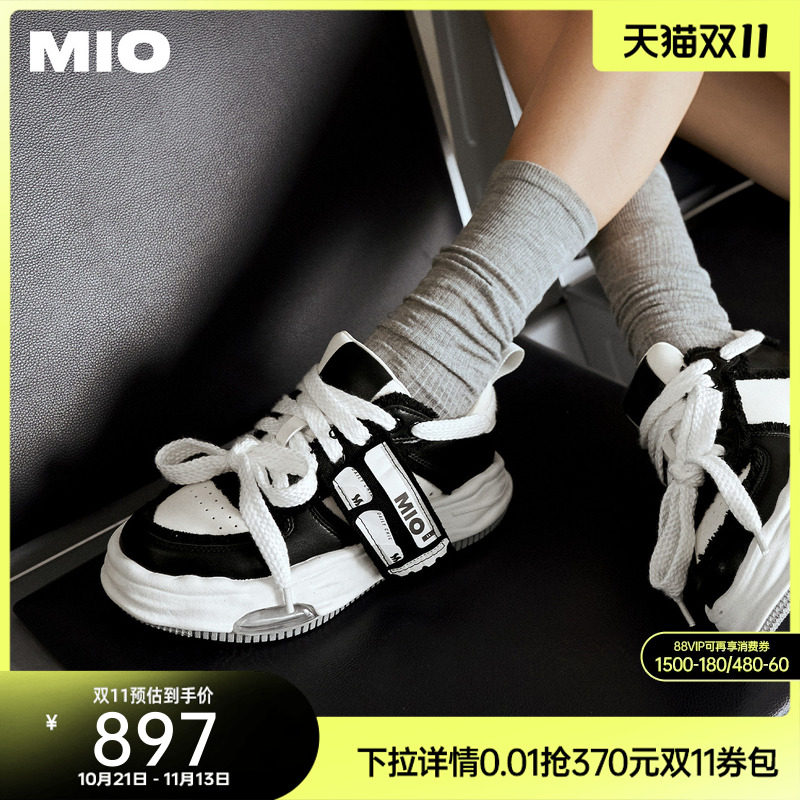 李昀锐同款MIO米奥女鞋小白增高休闲鞋厚底板鞋运动情侣溶解男鞋