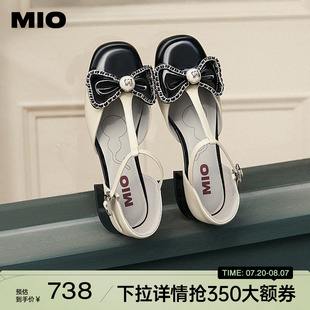 链条蝴蝶结甜美可爱小香风包头单鞋 MIO米奥2025夏季 凉鞋 新款 法式