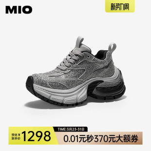 潮流酷感舒适运动鞋 MIO米奥春款 女机能钻面厚底鞋 休闲鞋 时尚