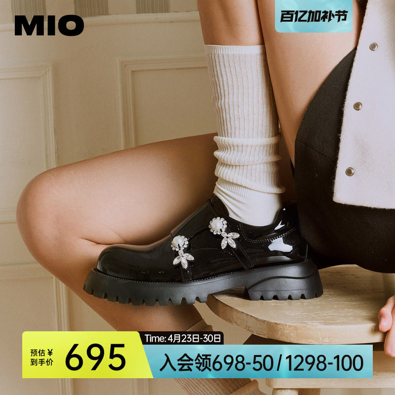孟子义张小婉同款MIO米奥女鞋乐福鞋增高新款英伦学院厚底小皮鞋