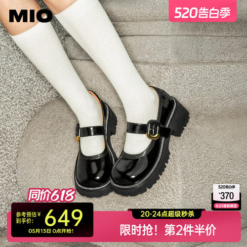 米奥MIO字带玛丽珍女鞋