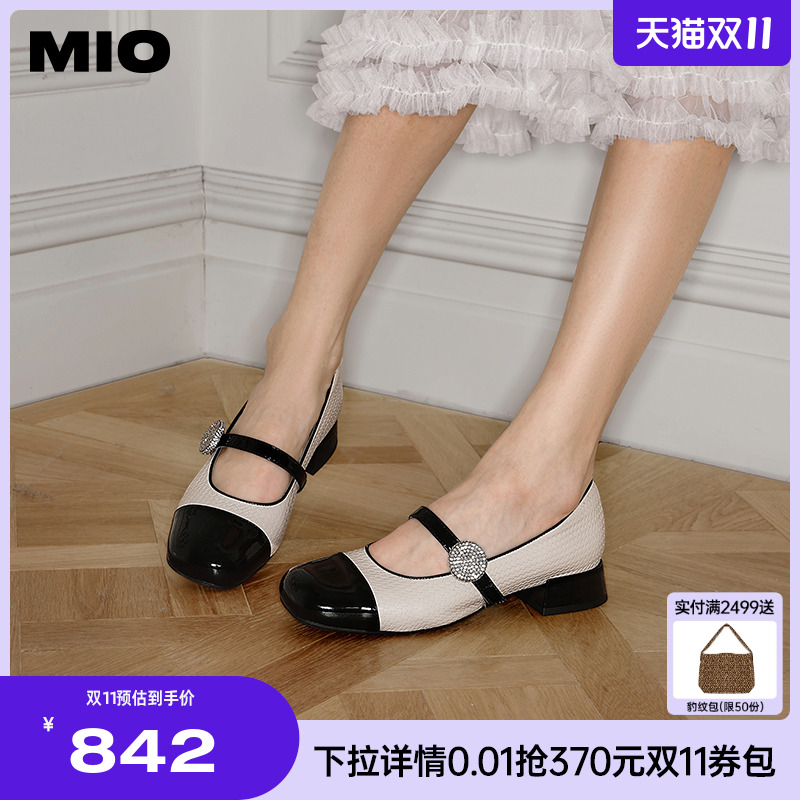 米奥MIO钻饰复古玛丽珍鞋