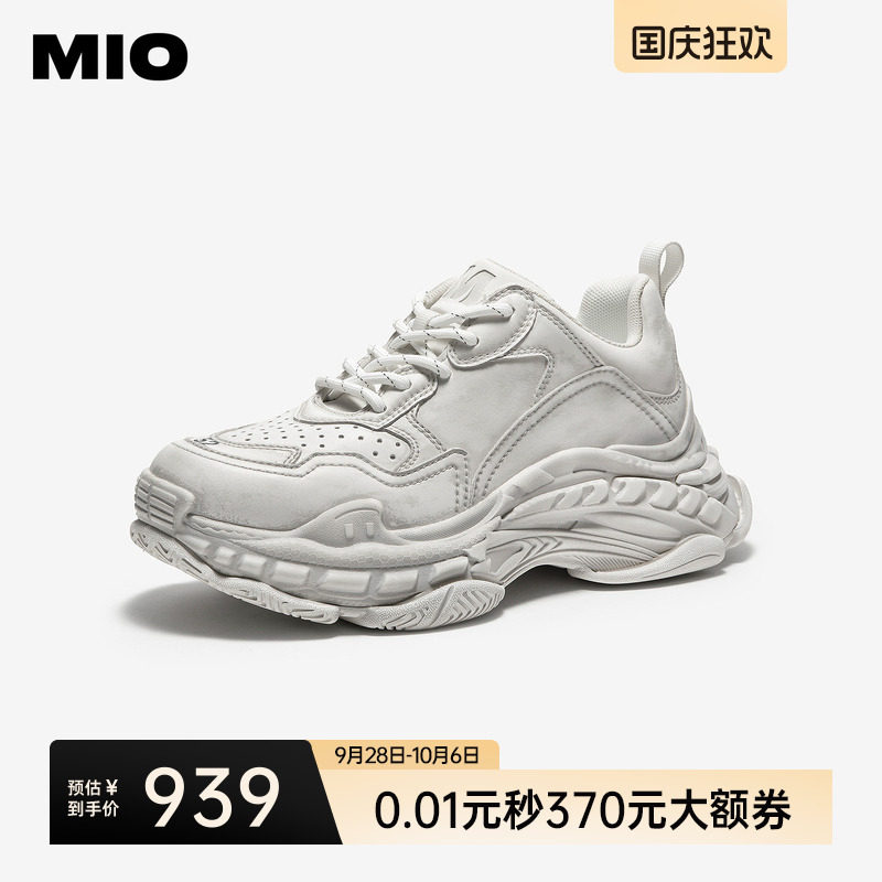 MIO米奥老爹鞋休闲鞋2026夏季新款厚底增高运动鞋做旧脏脏鞋女鞋图片