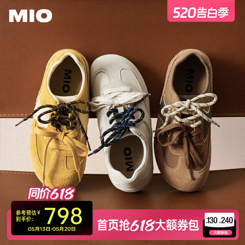 MIO米奥女鞋芭蕾德训鞋鹦鹉鞋阿甘鞋复古板鞋圆头运动鞋休闲鞋