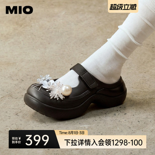 MIO米奥芭蕾洞洞鞋2026夏新款厚底增高4.5cm沙滩鞋凉拖鞋大头拖女