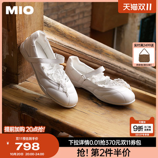 厚底蕾丝单鞋 白色2025新款 女 MIO米奥运动芭蕾玛丽珍鞋 王玉雯同款