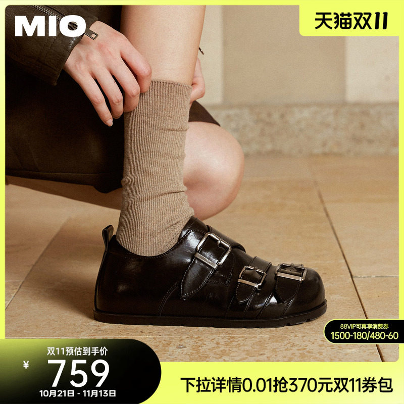 田曦薇卢昱晓同款MIO米奥勃肯乐福鞋2026秋新款小皮鞋单鞋女鞋