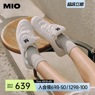 板鞋 杨紫同款 MIO米奥春拳击鞋 女 芭蕾风德训圆头休闲运动赛车鞋