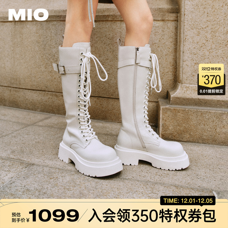 【迪丽热巴同款】MIO米奥冬加绒保暖长筒靴骑士酷飒瘦瘦靴烟筒靴
