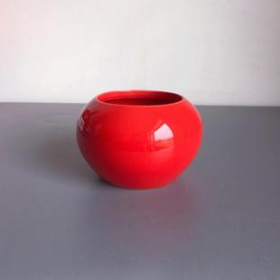 多肉白陶瓷花盆水培无孔花钵小圆球植物容器酒店餐桌盆栽花器清仓