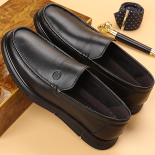 特大码男鞋45秋季新款商务休闲皮鞋46一脚蹬乐福豆豆鞋47懒人鞋48