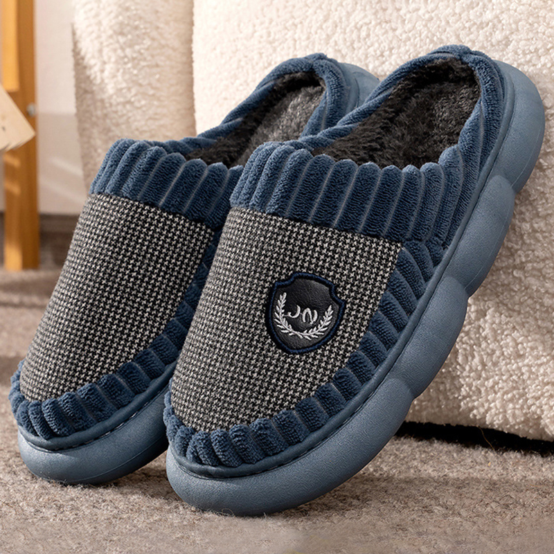 【冬季大码室内居家加绒棉拖鞋】