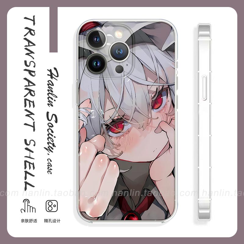 二次元羞涩少女适用苹果16promax华为P70卡通OPPOReno14小米15一加13T可爱荣耀400proIQOOZ10Turbo红米手机壳