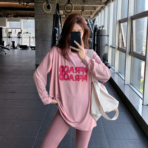 宽松显瘦女字母印花健身服透气